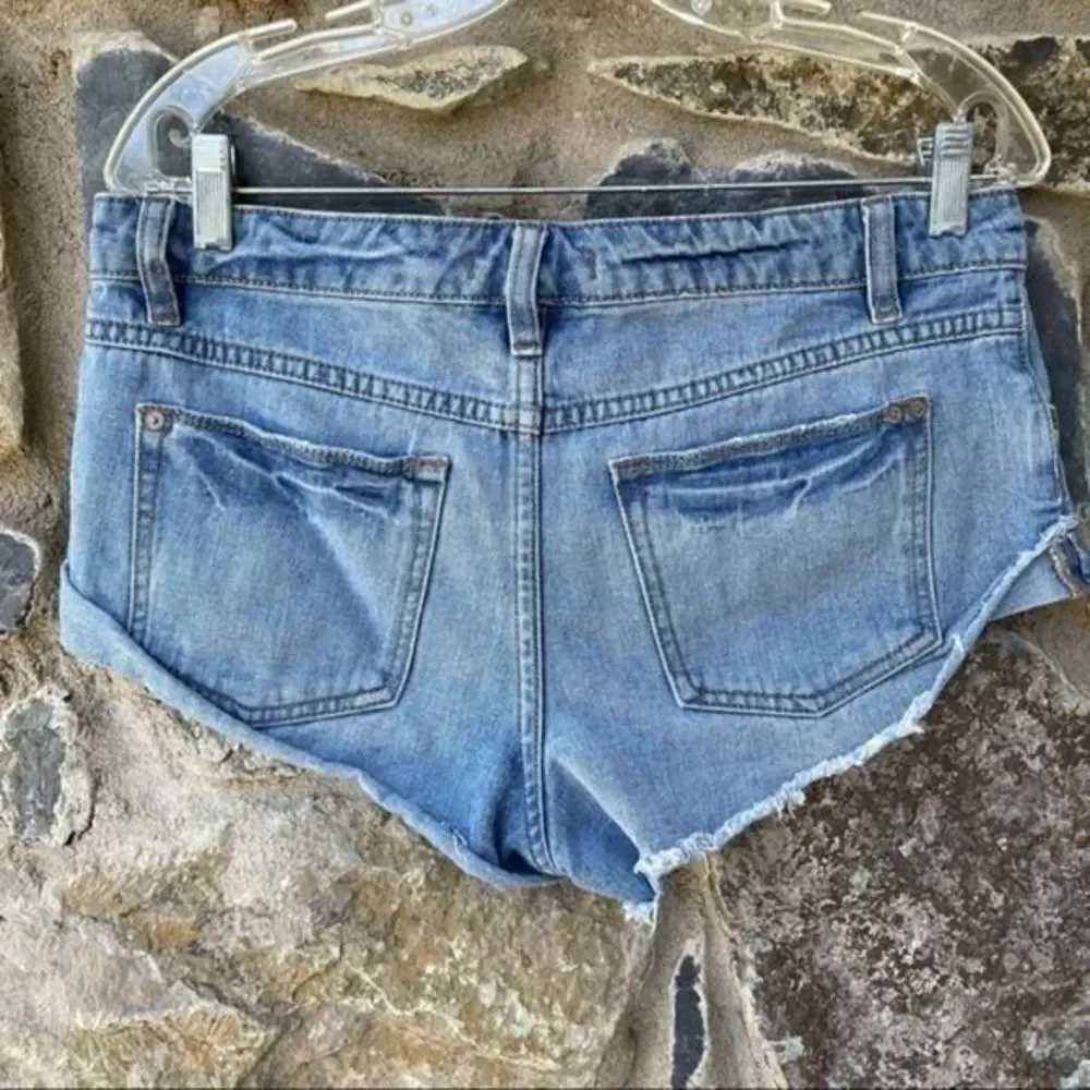 Free People High Cut/Rise Rolled Up Short Shorts